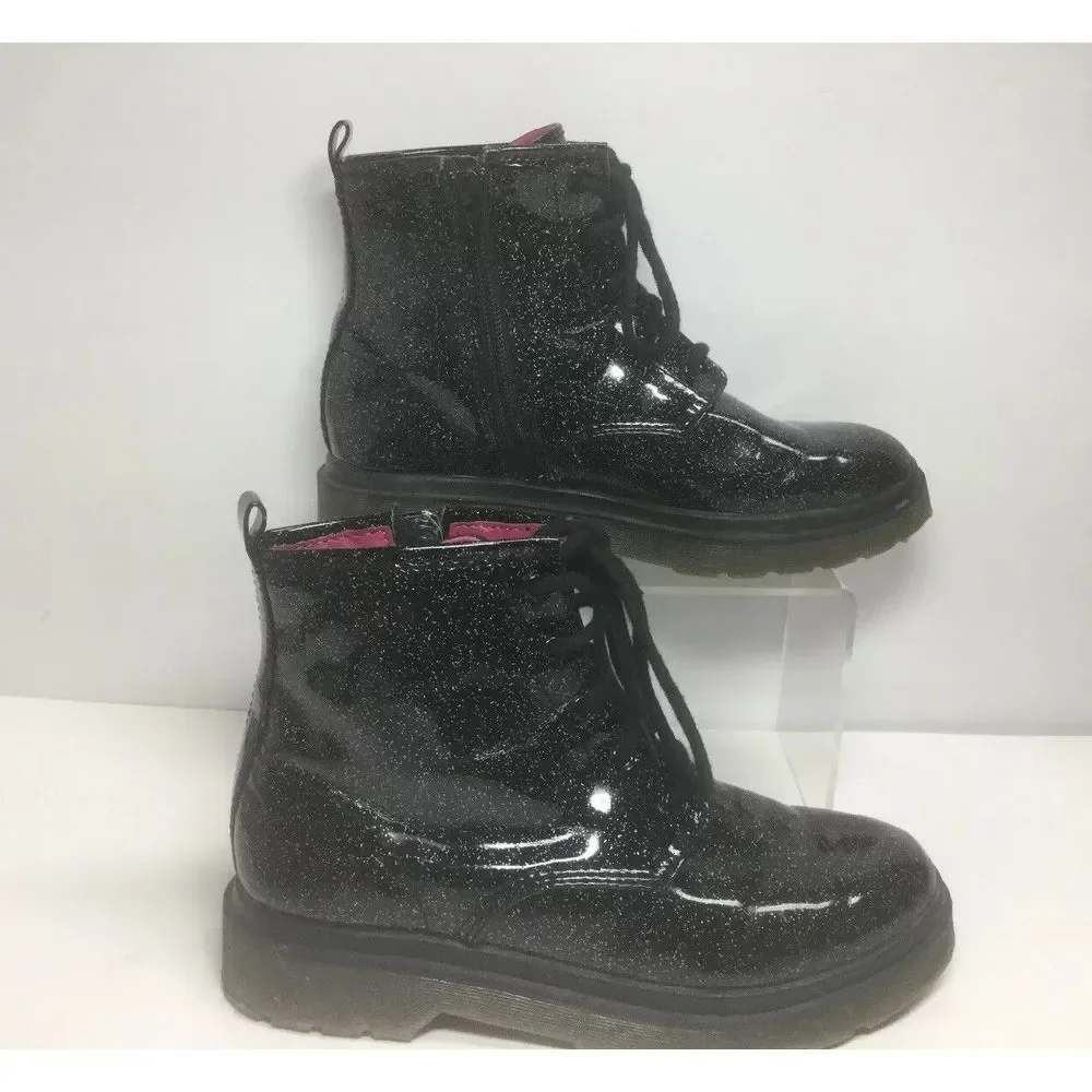 STEVIES Girls Womens‎ JPlay Black Glitter Ankle Boots Shoes Size 4M